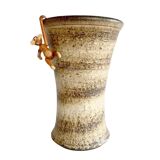 Large! Mid Century ceramic Vase, Brown, Vintage