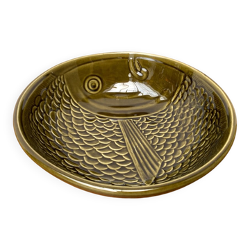 Bol en céramique vintage avec motif poisson de Secla, années 1970