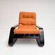 Reupholstered cognac coloured lounge chair, 1960s