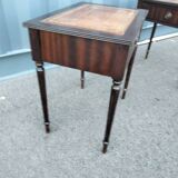 Pair of bedside tables side tables old leather top style louis xvi