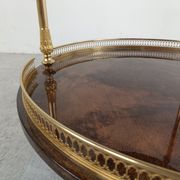 Italian goatskin and parchment serving bar cart