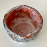 Handmade ceramic decorative pot - textured artistic glaze - red