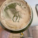 Pitcher in Provence khaki varnished clay signature Camares