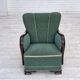 1960s, Danish armchair, green and beige furniture wool.