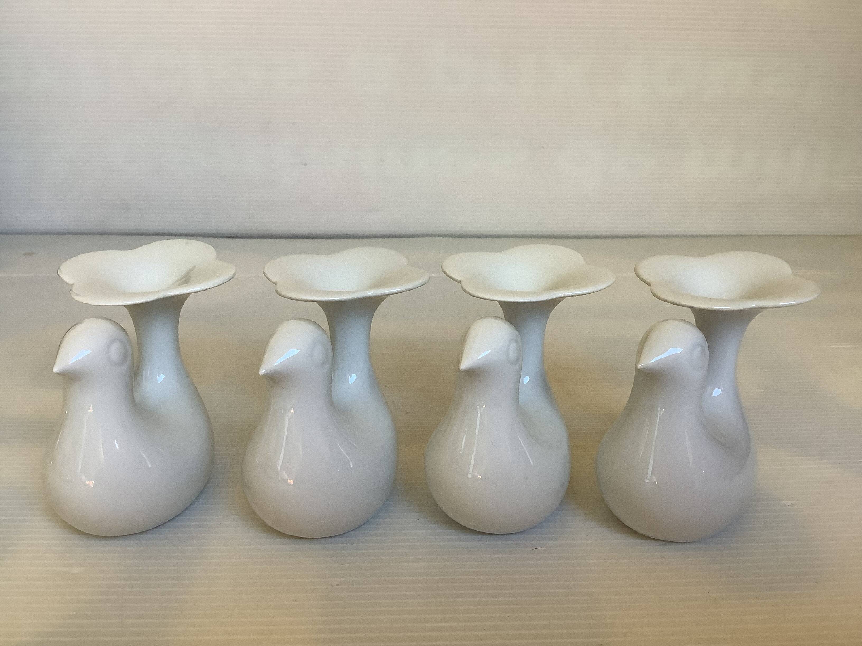 Eight bird candlesticks from Bavaria and Arzberg, Germany
