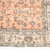 7x10 Soft Pastel Orange Handmade Floral Turkish Vintage Rug