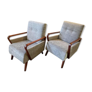 Paire de fauteuils vintage entièrement
