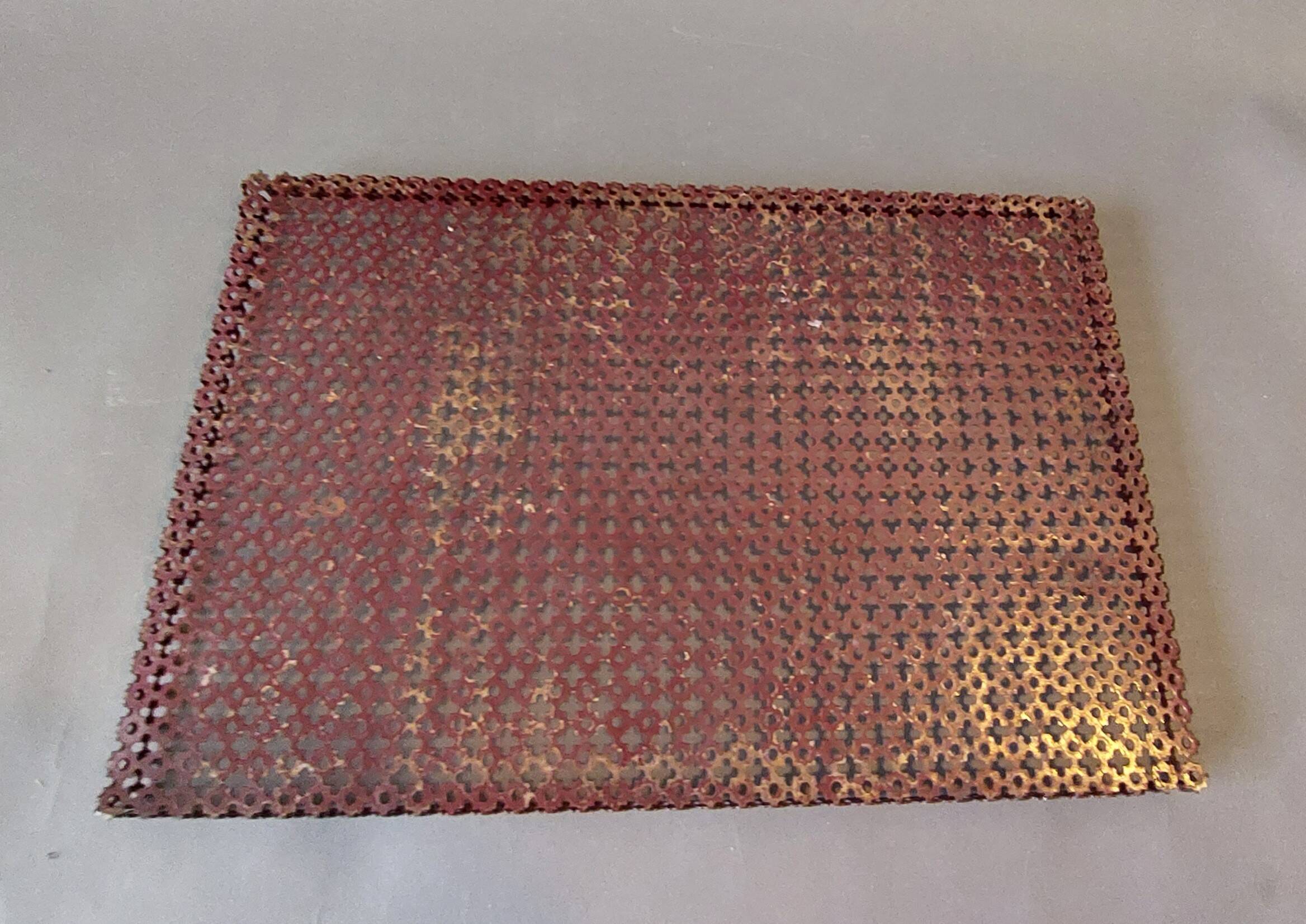 Especially table tray in perforated metal 1950.