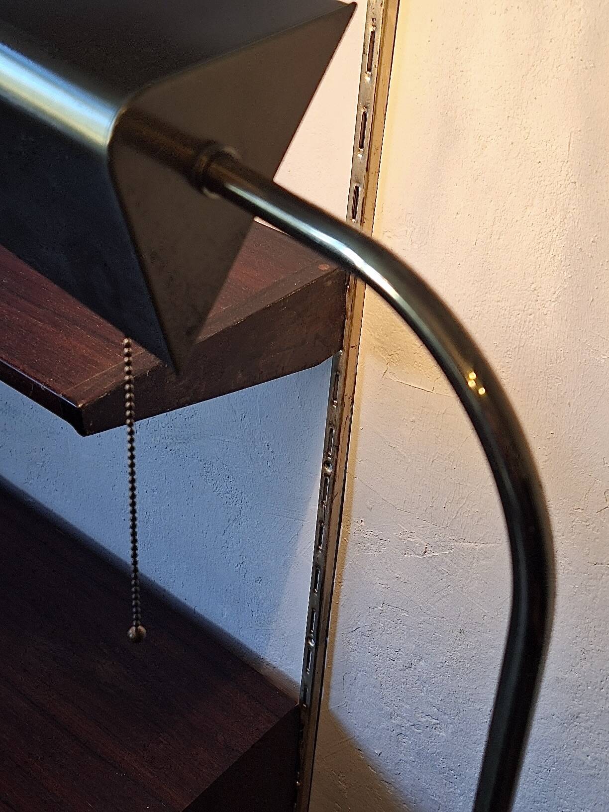 Mid century brass banker's adjustable floor lamp, 1970s