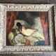 Odalisque with red curtain, oil on wood, circa 1950.