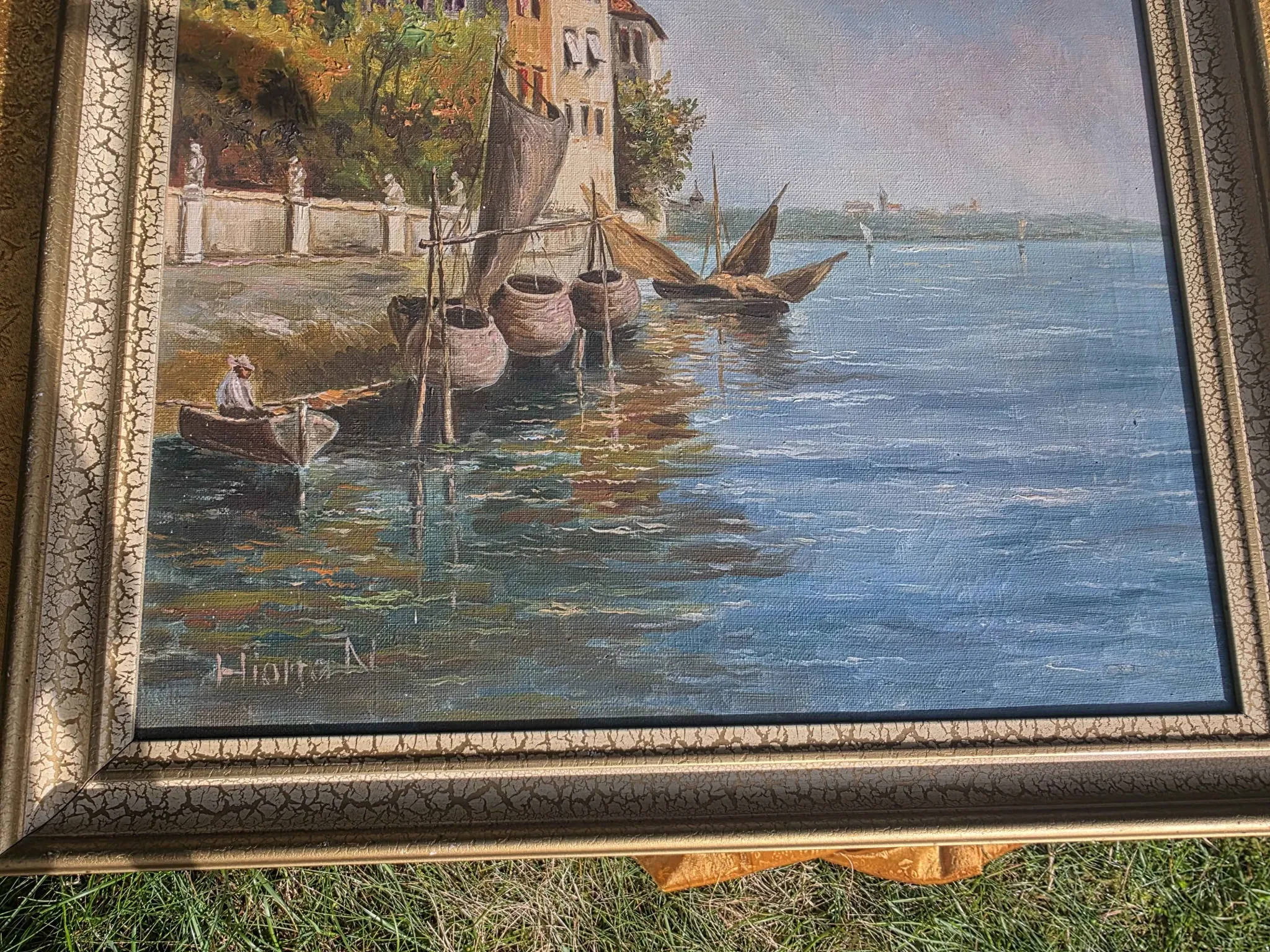 Italian Impressionist Oil Painting – Porto di Milano