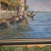 Italian Impressionist Oil Painting – Porto di Milano