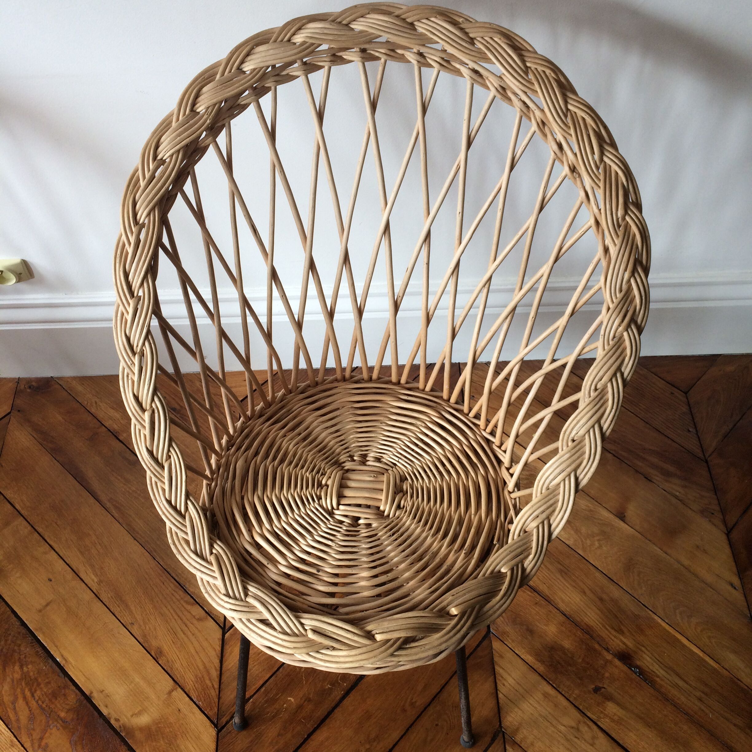 Paire de fauteuils en rotin 1960