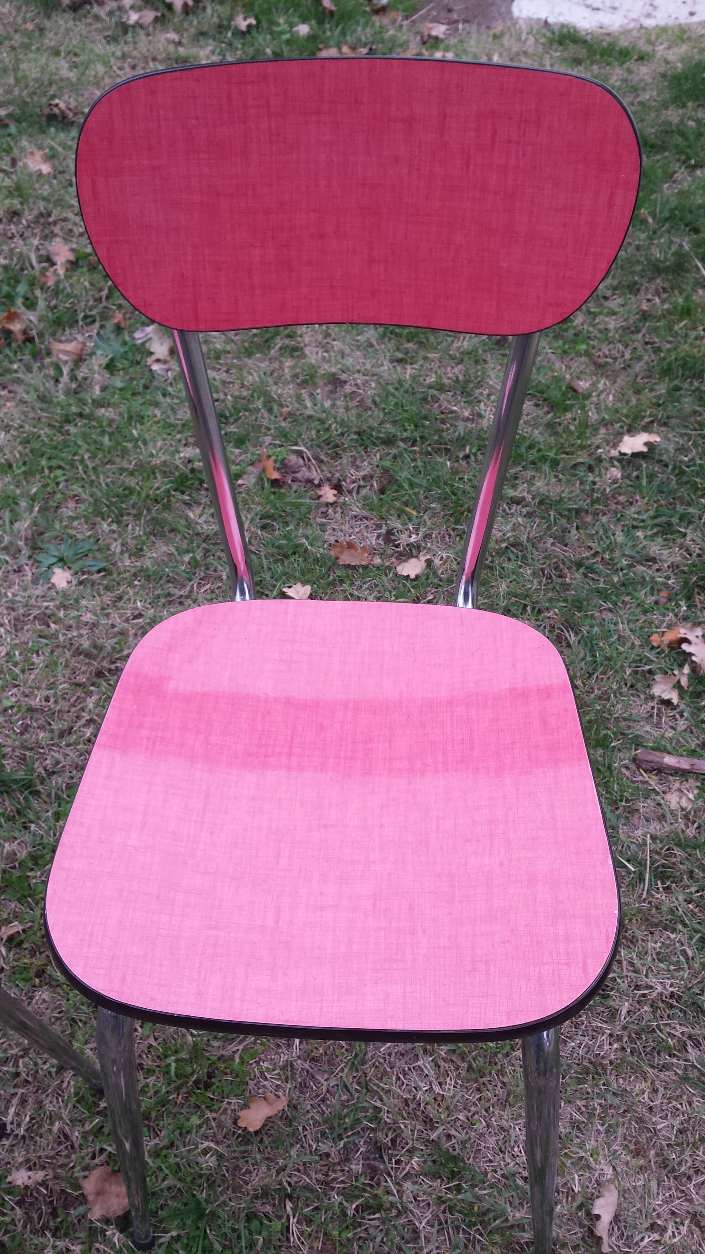 Set of 4 chairs in red formica