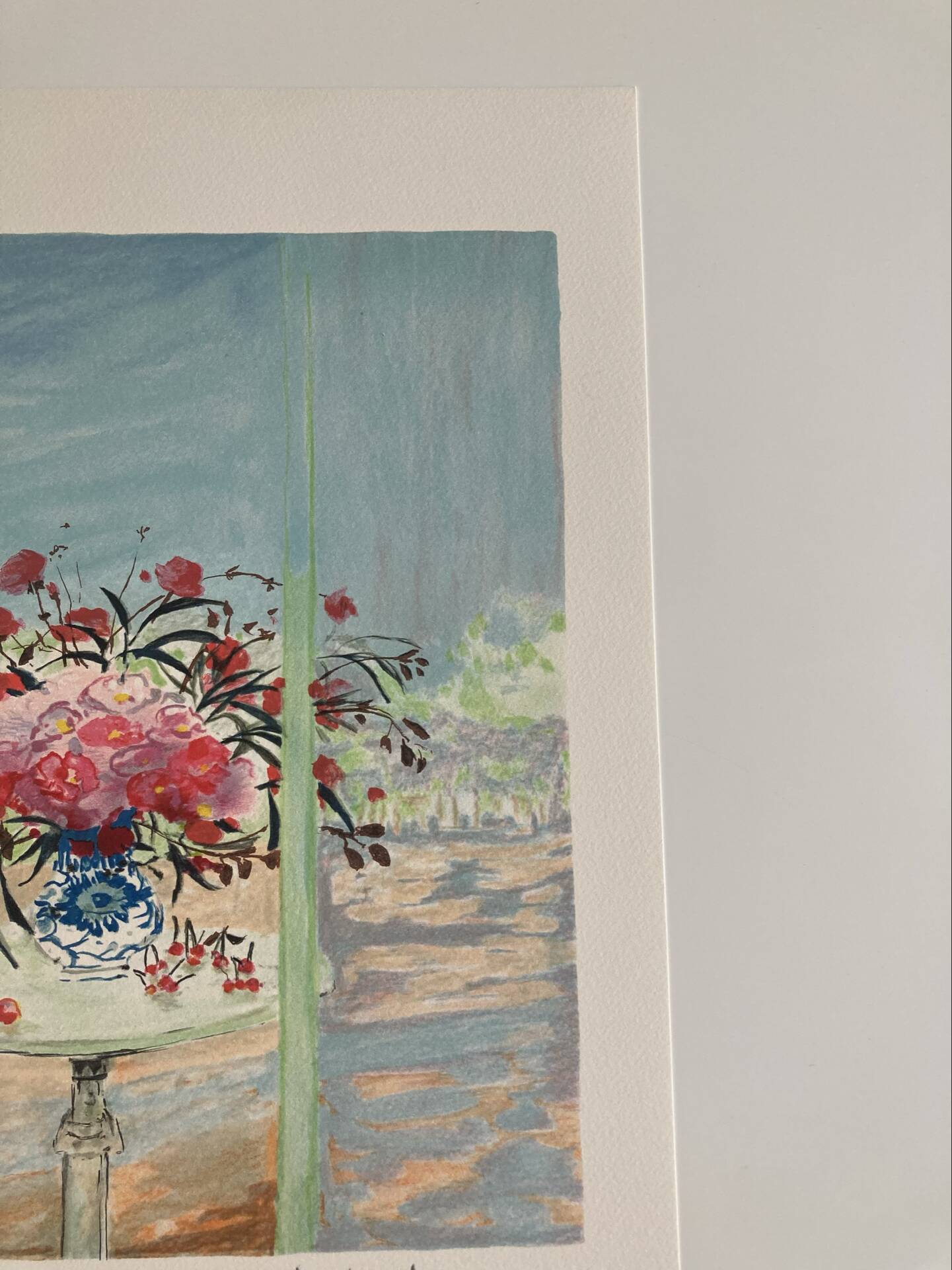 Lithographie signée De l’artiste Français Michel Henry - Fleurs