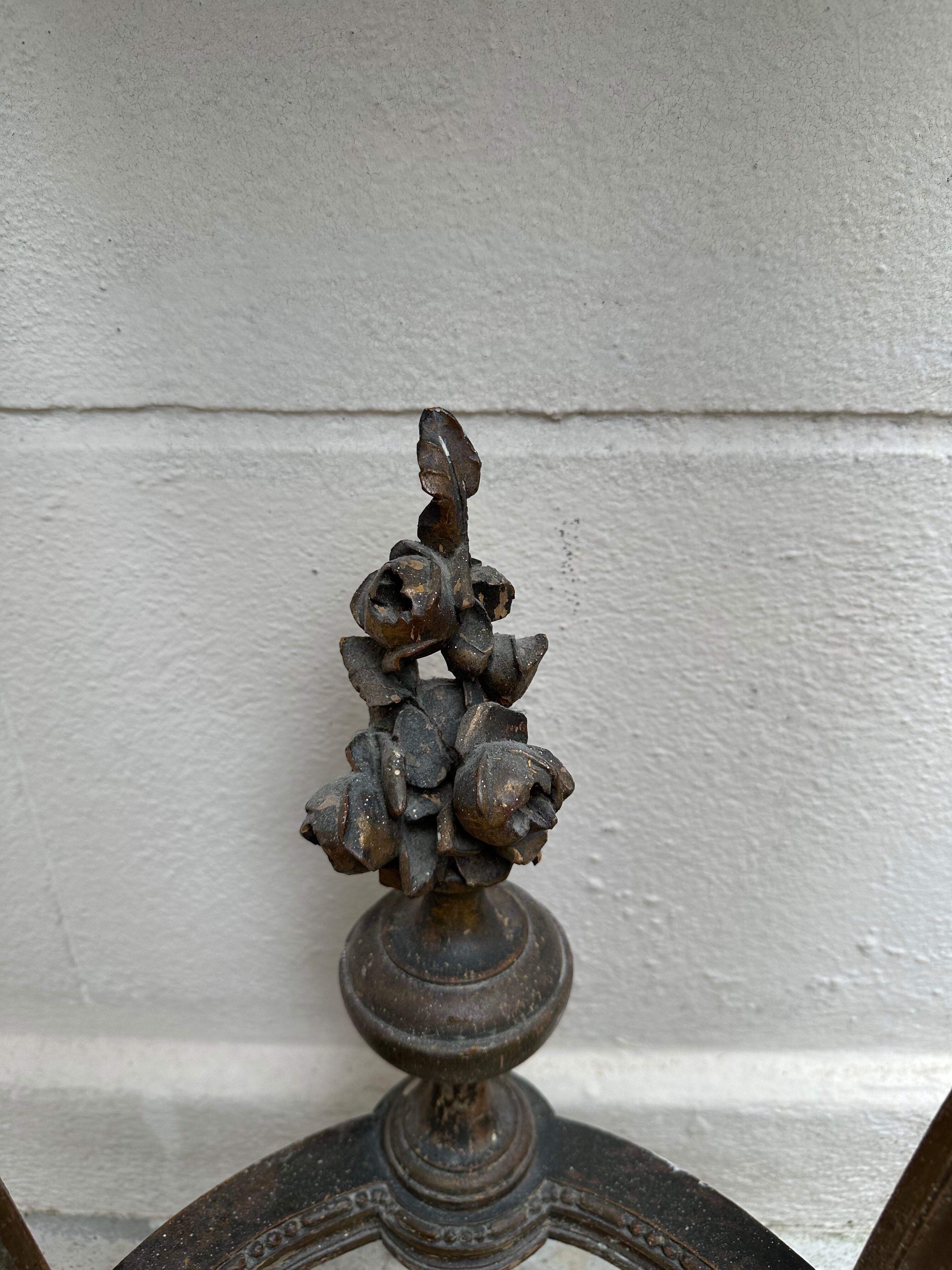 Wall lamp console - half moon carved wood old gilded