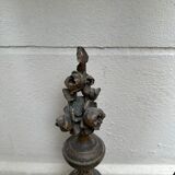 Wall lamp console - half moon carved wood old gilded