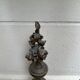 Wall lamp console - half moon carved wood old gilded