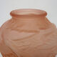 Art deco ball vase in pink glass paste with bird decoration