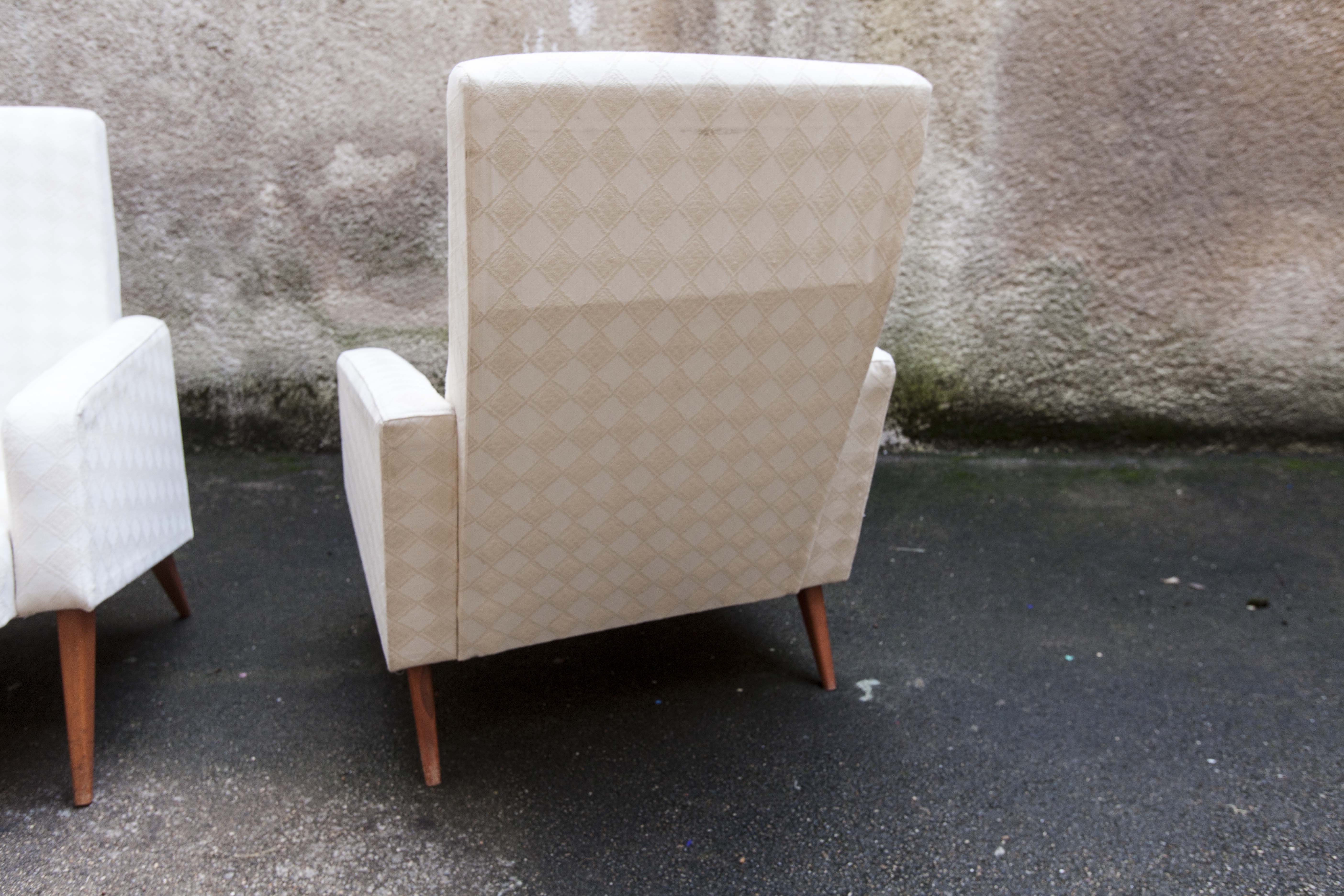 Pair of chairs 60s feet restored compass