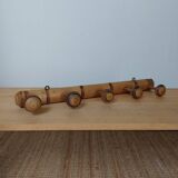Vintage wooden coat rack with 5 hooks