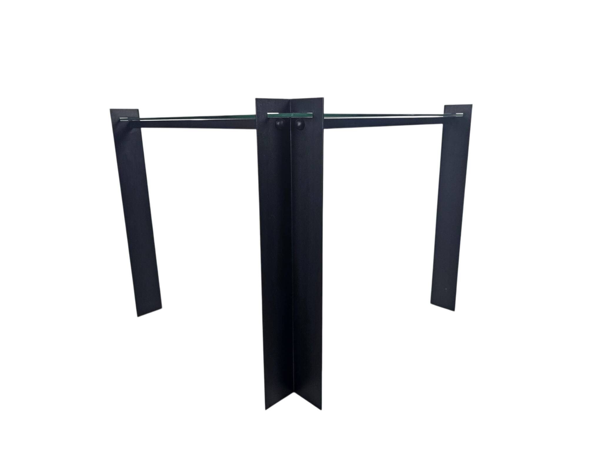 Table d'appoint postmoderne - carrée - en verre - en métal - années 80
