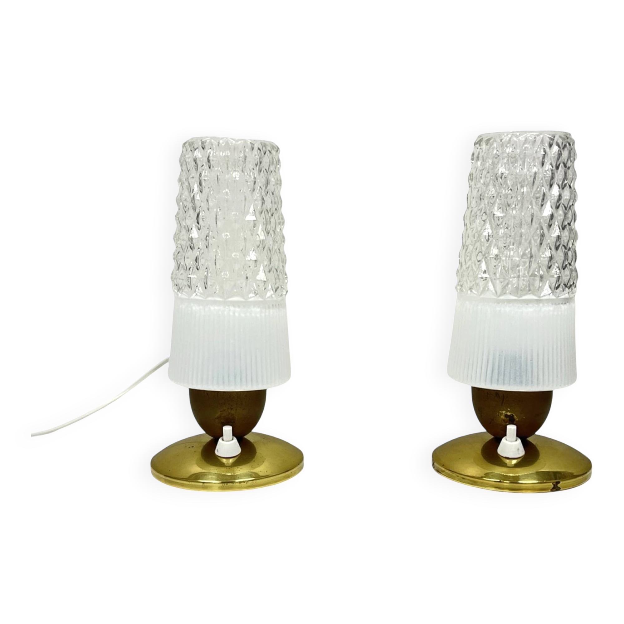 Pair of vintage Elektro-Rausendorf Bautzen bedside lamps, Germany, 1970s
