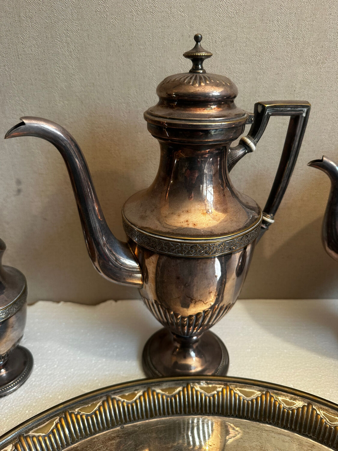 WMF antique silver-plated tea and coffee service AS Alpacca + tray – deb