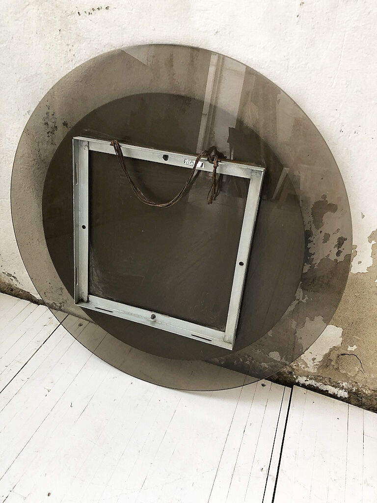 Smoked round design mirror Veca Italy
