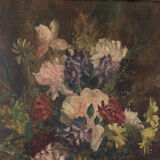 Huile sur toile par Marcel Caud 1914 bouquet de fleurs nature morte XXe