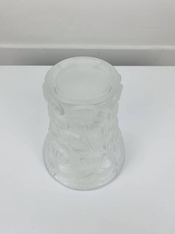 Vase ''pensées'' par Josef Inwald, verre pressé moulé, art déco