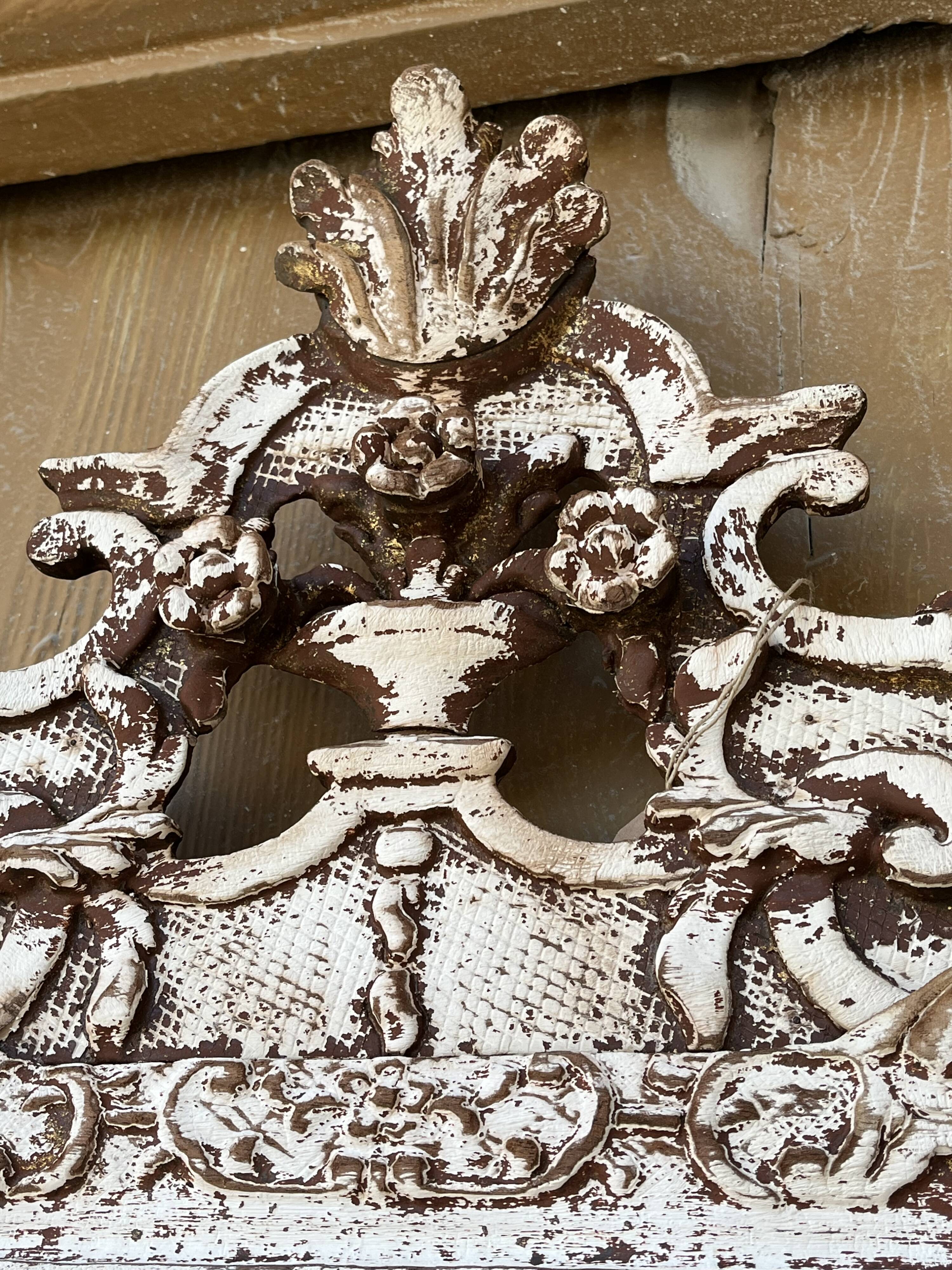 Carved wooden mirror