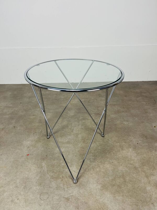 Table d'appoint tripode chromé par Angel Cerda