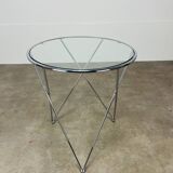 Chrome tripod side table by Angel Cerda