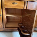 Buffet sideboard solid wood marble stone