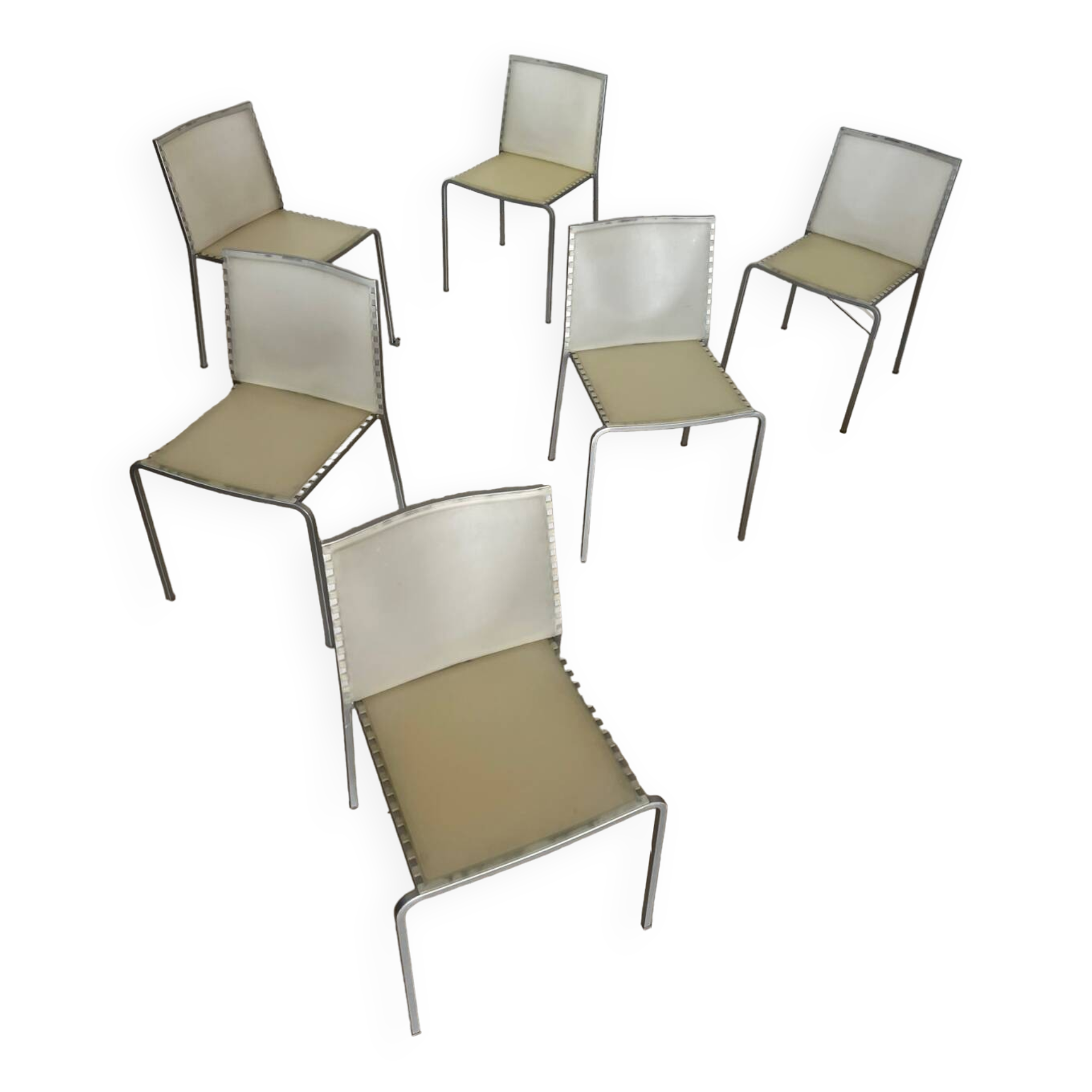 Lot 6 chaises modèle Zip design italien Marco Maran pour Desalto vintage chair