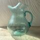 Pichet en verre  soufflé bullé  H24 cm