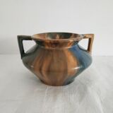 Small vintage vase pansu with two handles