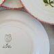 Flat faience plates from Saint-Amand Ceranord vintage maïté model