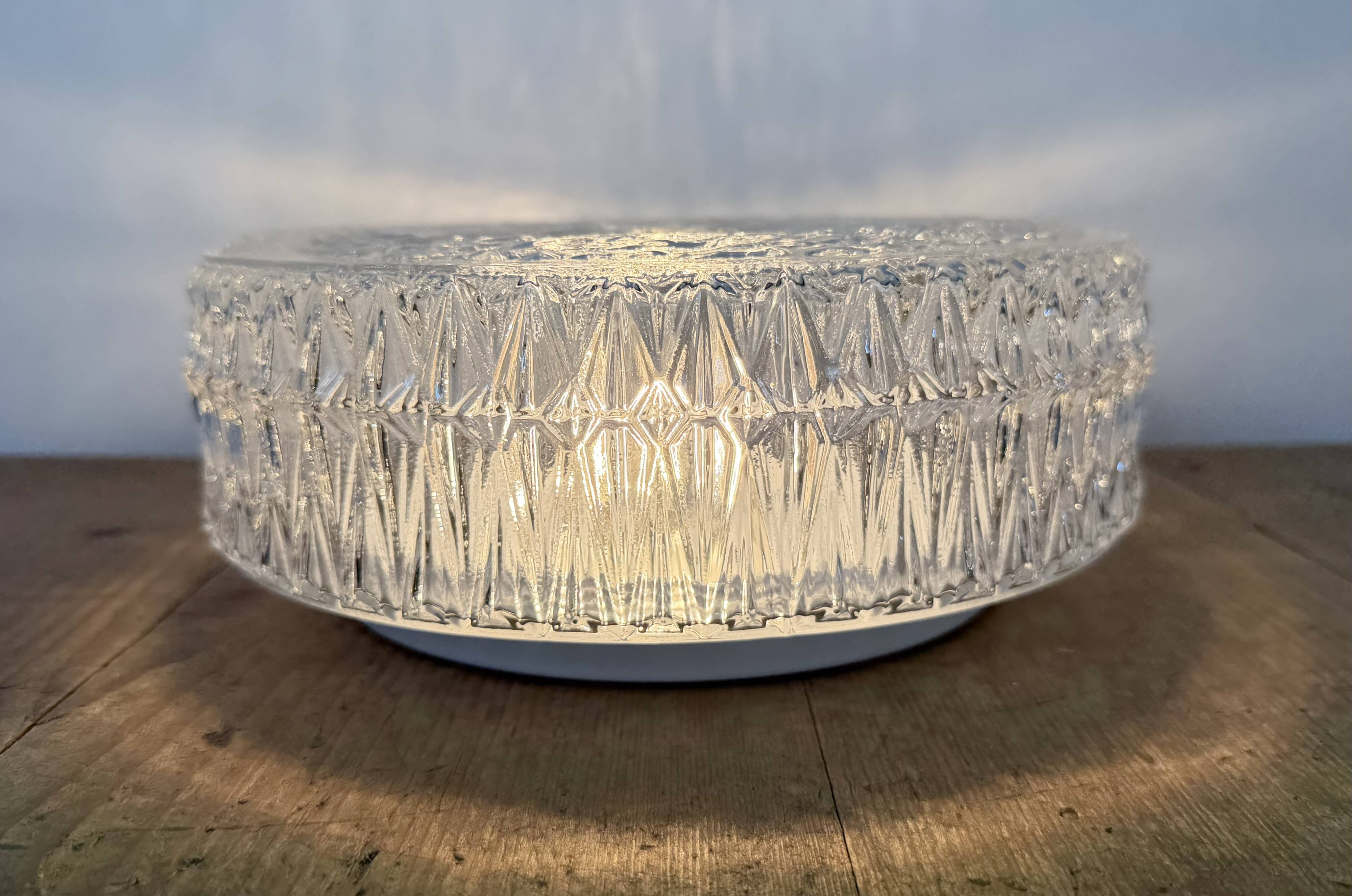 Vintage Glass Wall or Ceiling Light, 1970s