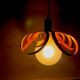 French modern orange metal ribbon lamp