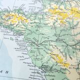 Old map of France from 1950 43x43cm