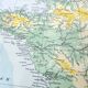 Map of ancient France from 1950, 43x43cm.