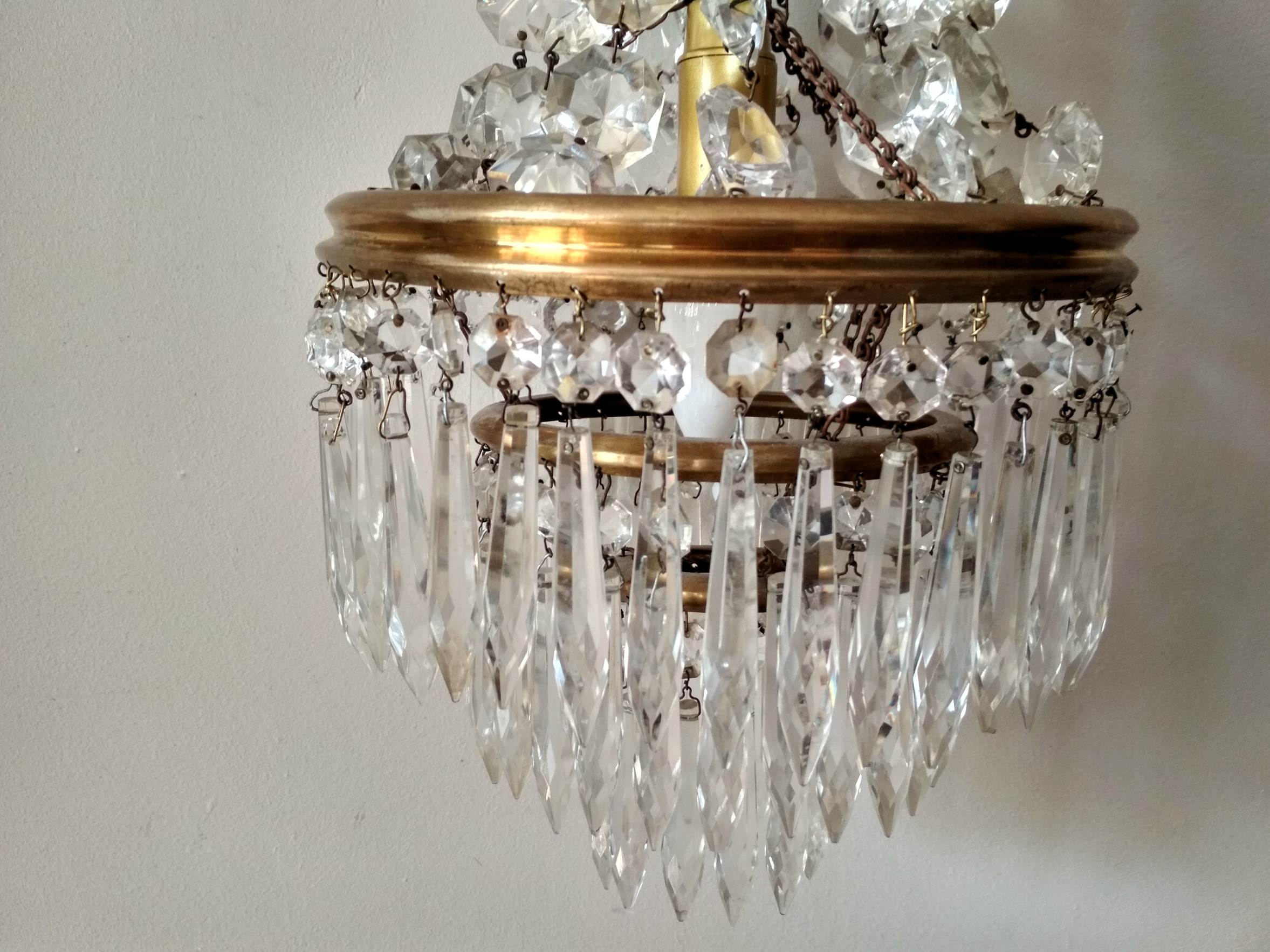 Cut glass stamped chandelier