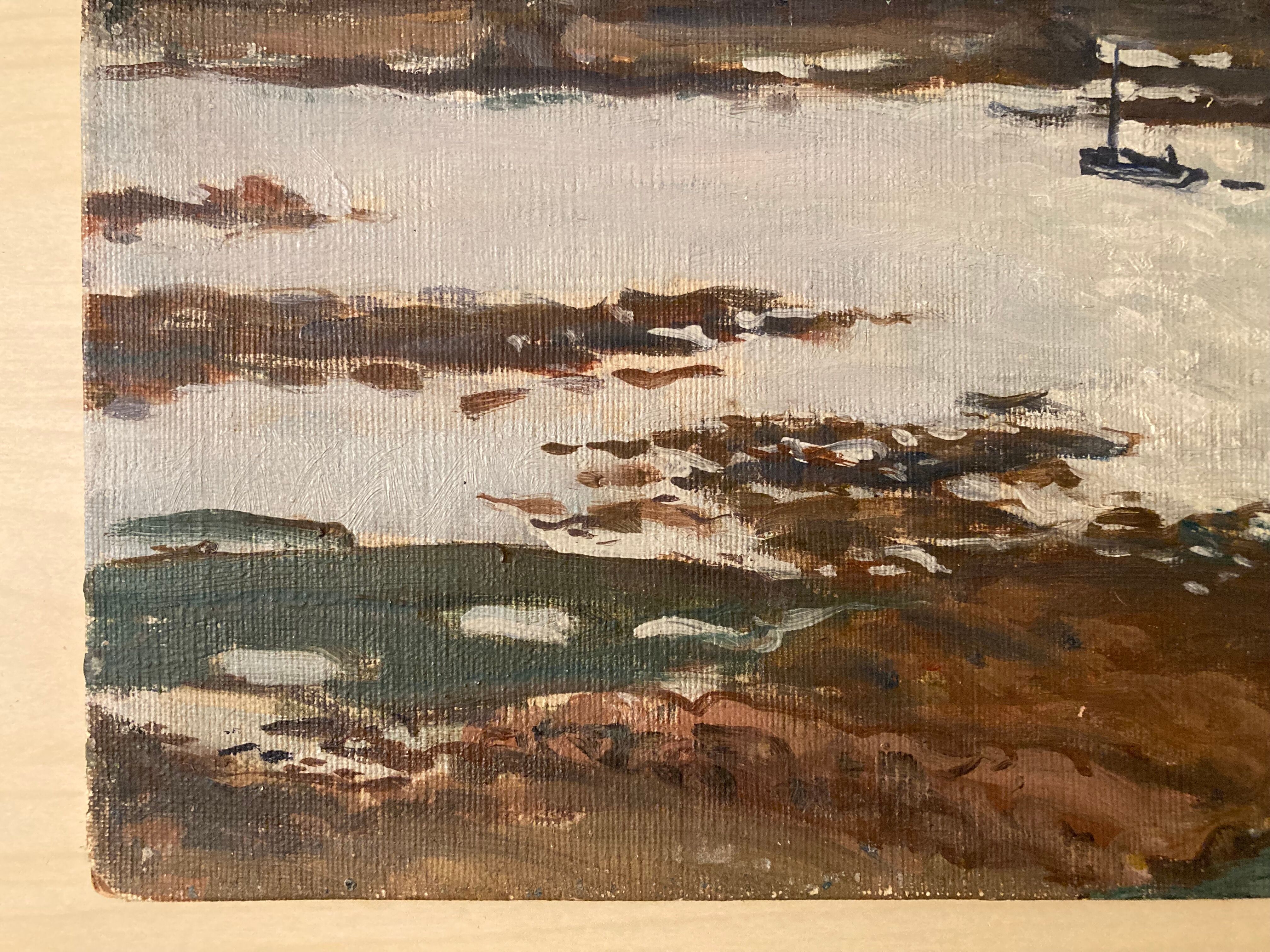 Bréhat oil on panel by Lucien Seevagen