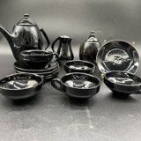 Brutalist black ceramic coffee service – Modernist design