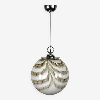 Vintage Italian striped Murano hanging lamp