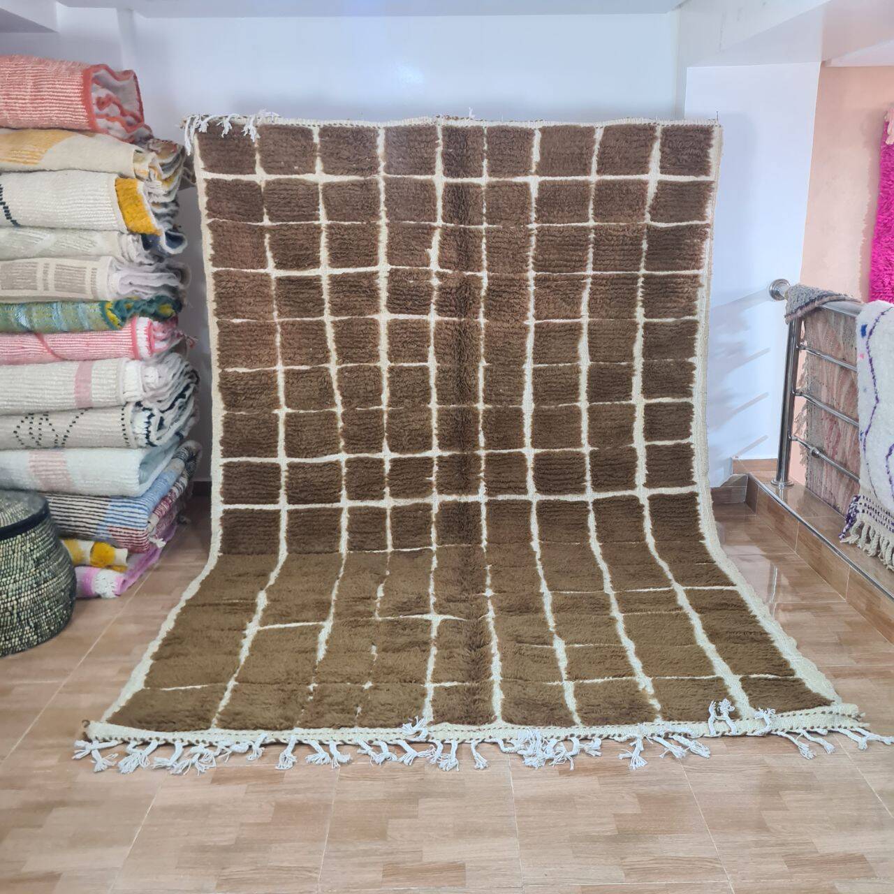 Handmade wool Berber rug 300X200 cm