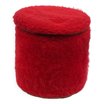 Pelfran vintage red toupee pouf