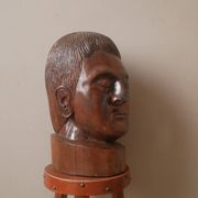 Kanak head wooden sculpture New Caledonia handmade object tribal ethnic marotte face